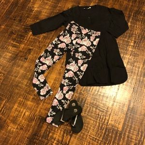 Black Cotton Tunic with Embroidered Detailing
